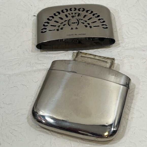 VTG 50's Peacock Pocket Chrome Hand Warmer Silver Toned 2.5"x3.5" Japan - Picture 3 of 14